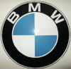 This is a large enamel sign used at a BMW motorcycle dealership in 1979.