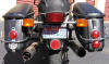 Rear view of Bates luggage saddlebags for BMW Motorcycles