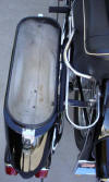 The top view of an open bag of the slash 2 BMW motorcycle with Buco saddlebags
